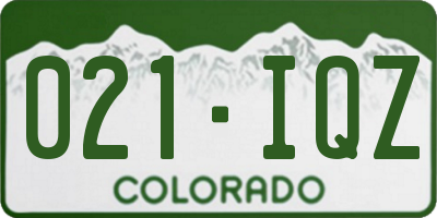 CO license plate 021IQZ