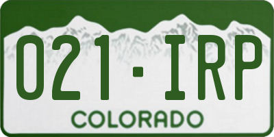 CO license plate 021IRP