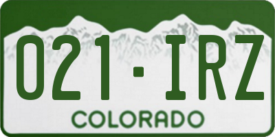 CO license plate 021IRZ