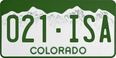 CO license plate 021ISA