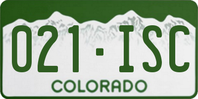 CO license plate 021ISC