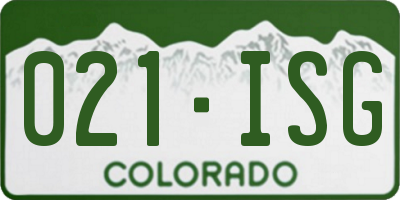 CO license plate 021ISG