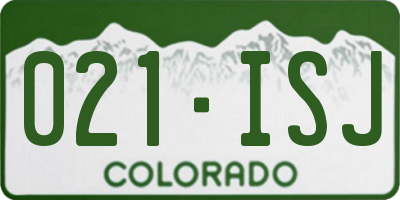 CO license plate 021ISJ