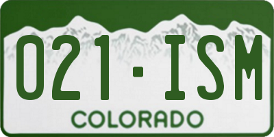 CO license plate 021ISM