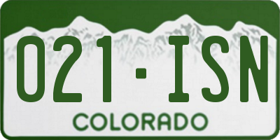 CO license plate 021ISN