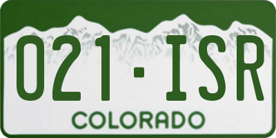 CO license plate 021ISR