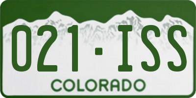 CO license plate 021ISS