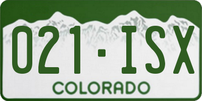 CO license plate 021ISX