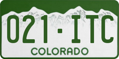 CO license plate 021ITC