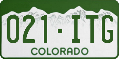 CO license plate 021ITG
