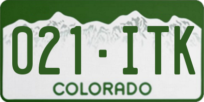 CO license plate 021ITK