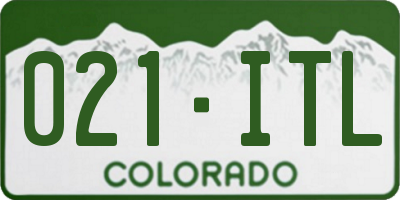 CO license plate 021ITL