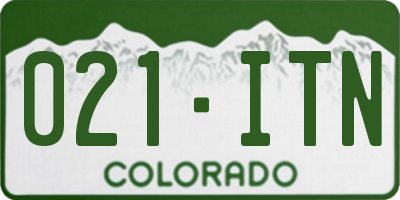 CO license plate 021ITN