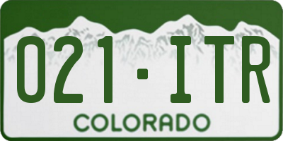CO license plate 021ITR