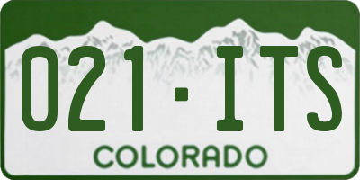 CO license plate 021ITS