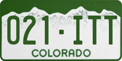 CO license plate 021ITT