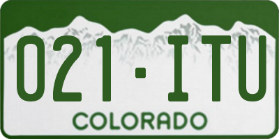 CO license plate 021ITU