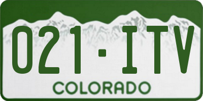 CO license plate 021ITV