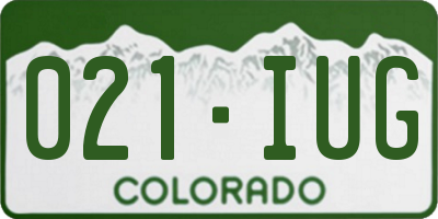 CO license plate 021IUG