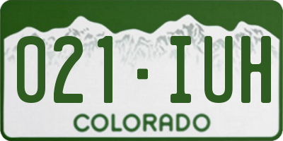 CO license plate 021IUH