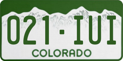 CO license plate 021IUI