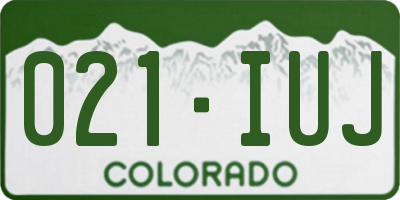 CO license plate 021IUJ