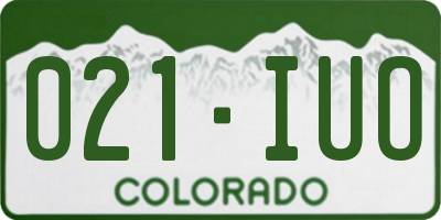 CO license plate 021IUO