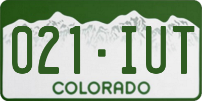 CO license plate 021IUT