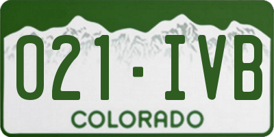 CO license plate 021IVB