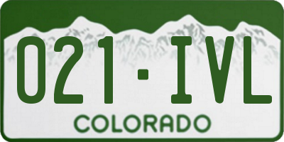 CO license plate 021IVL
