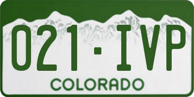 CO license plate 021IVP