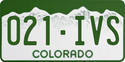 CO license plate 021IVS