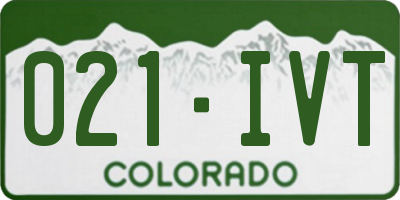 CO license plate 021IVT
