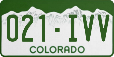 CO license plate 021IVV
