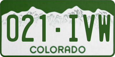 CO license plate 021IVW