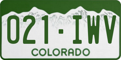 CO license plate 021IWV