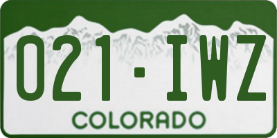 CO license plate 021IWZ
