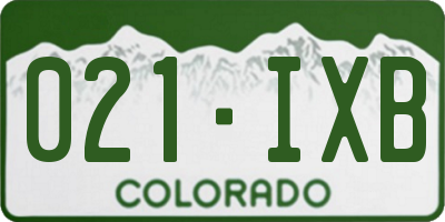 CO license plate 021IXB