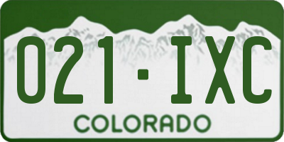 CO license plate 021IXC