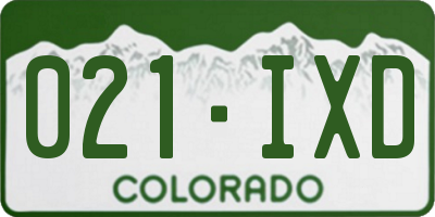 CO license plate 021IXD