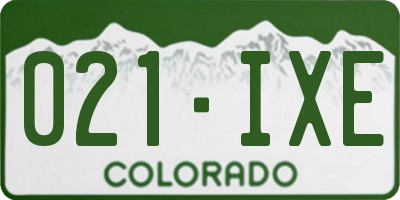 CO license plate 021IXE
