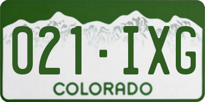 CO license plate 021IXG