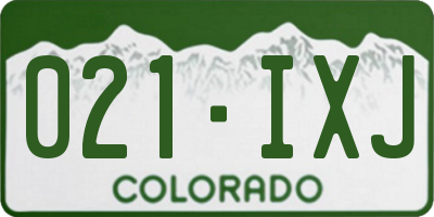CO license plate 021IXJ