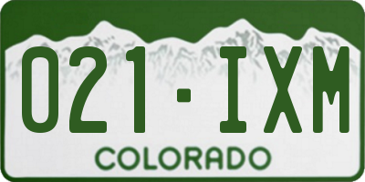 CO license plate 021IXM