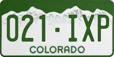 CO license plate 021IXP
