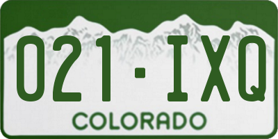 CO license plate 021IXQ