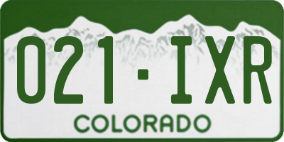 CO license plate 021IXR