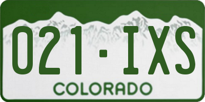 CO license plate 021IXS