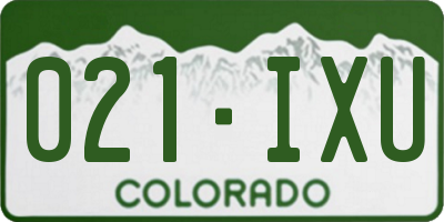 CO license plate 021IXU