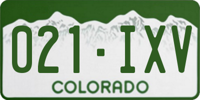 CO license plate 021IXV
